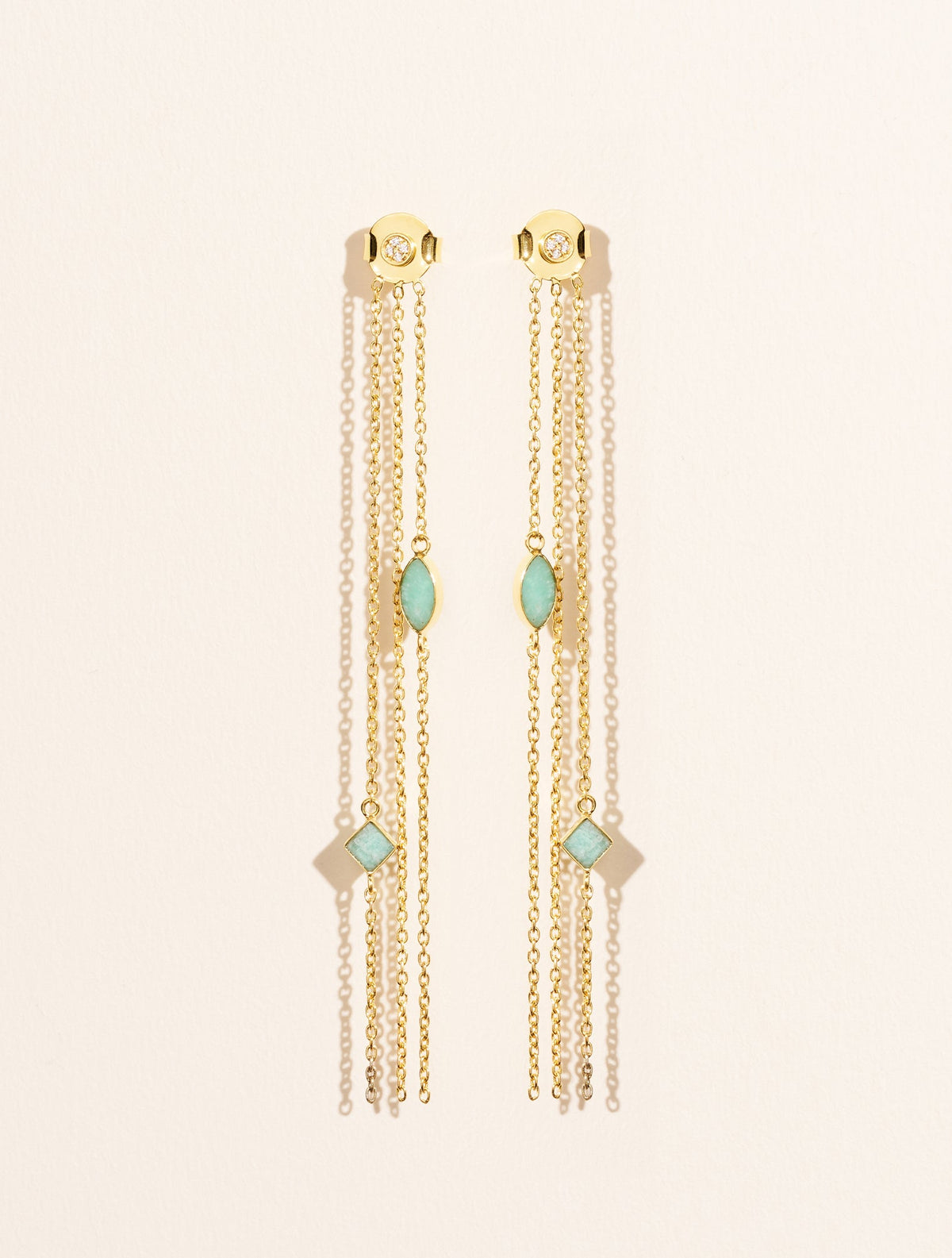 Shayan Earrings - Amazonite - front view