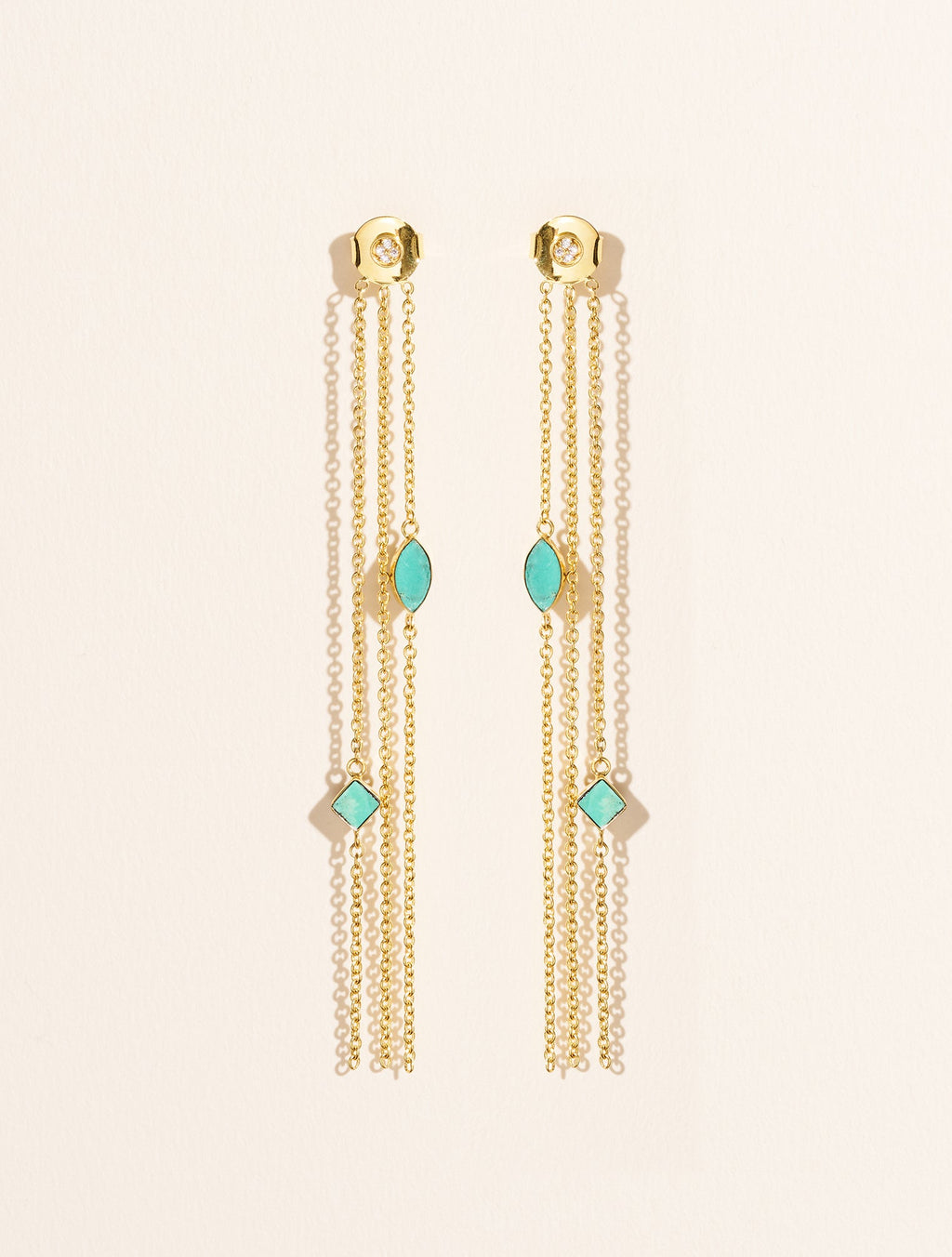 Shayan Earrings - Turquoise - front view