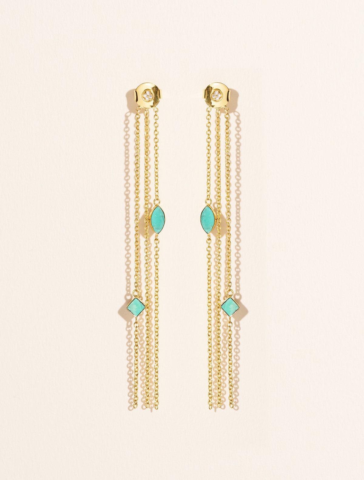 Shayan Earrings - Turquoise - front view