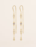 Sitara Earrings - White Zircons - front view