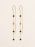 Sitara Earrings - Black Zircons - front view