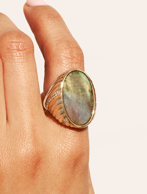 Amara Ring - Labradorite - alternate view