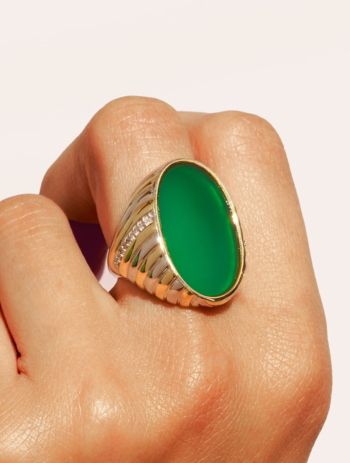Amara Ring - Green Onyx - alternate view