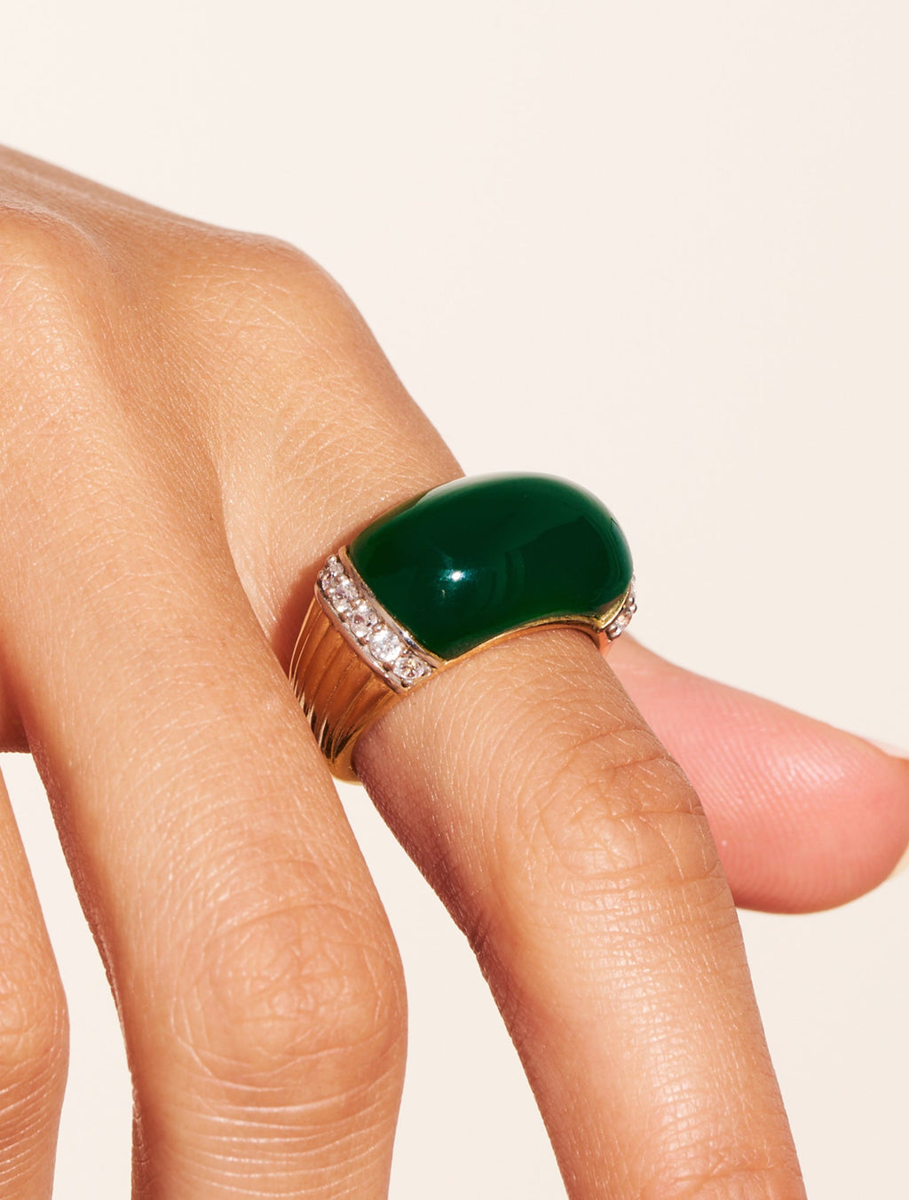 Amenza Ring - Green Onyx - alternate view