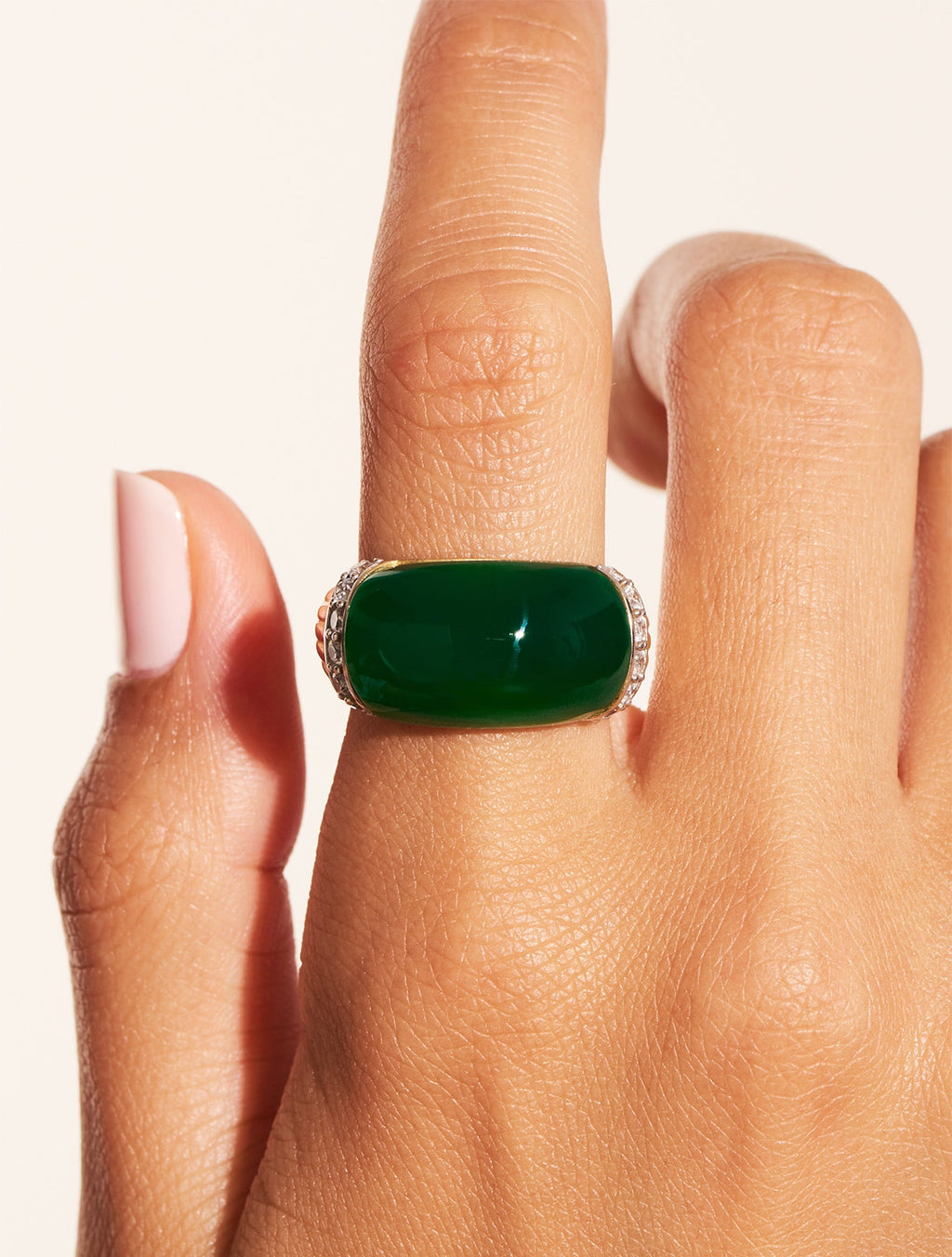 Amenza Ring - Green Onyx - detail view