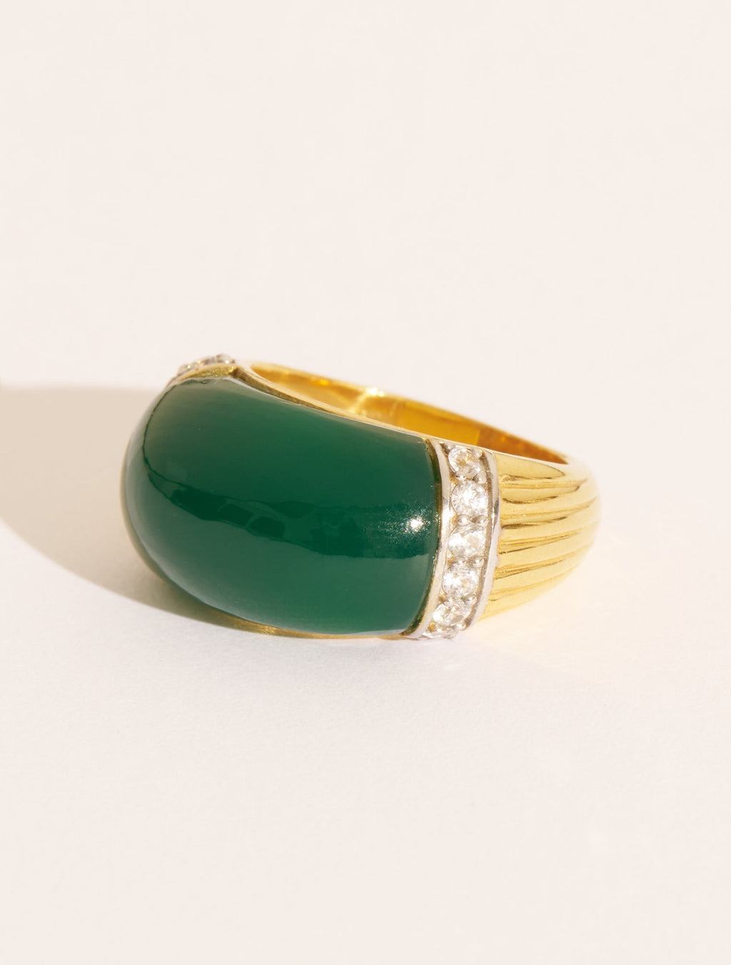 Amenza Ring - Green Onyx - front view
