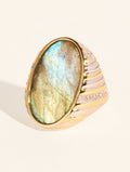 Amara Ring - Labradorite - front view
