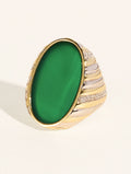 Amara Ring - Green Onyx - front view