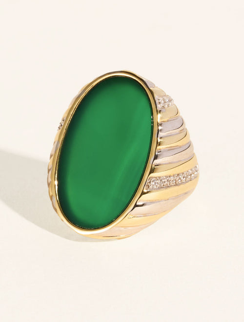 Amara Ring - Green Onyx - front view