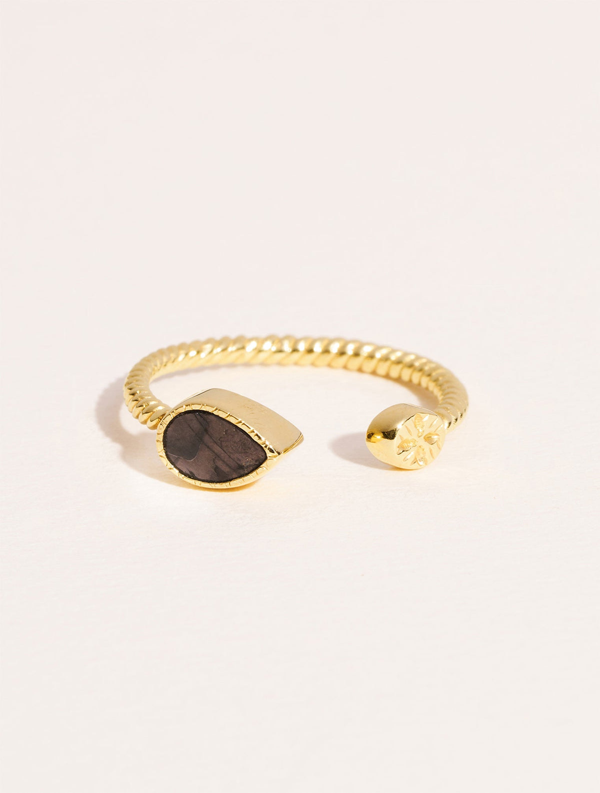 Bali Ring - Textured Onyx - front view