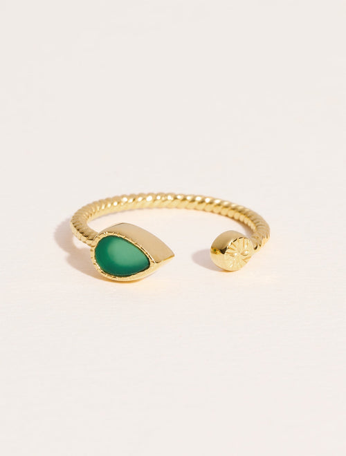 Bali Ring - Green Onyx - front view