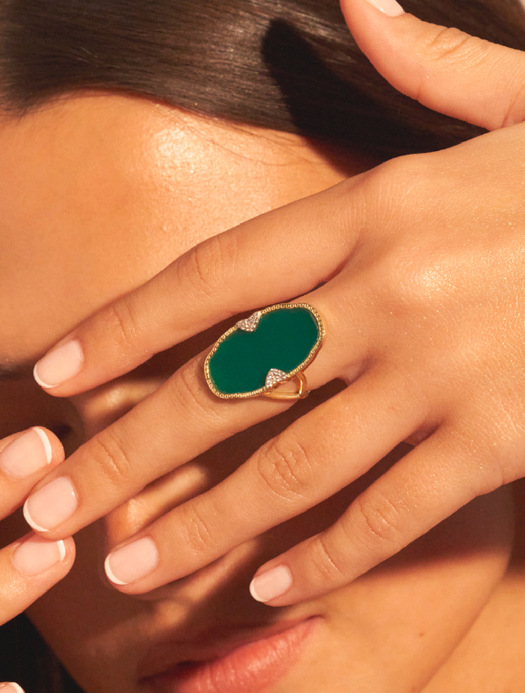 Belize Ring - Green Onyx - detail view