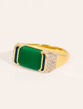 Berry Ring - Green Onyx - front view
