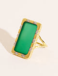 Bianca Ring - Green Onyx - front view