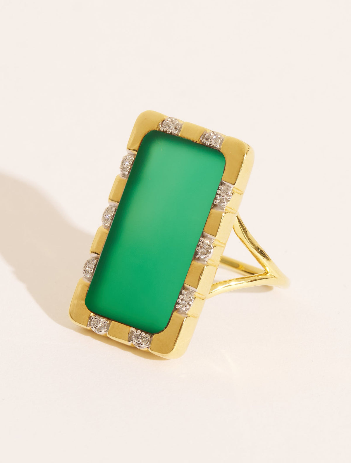 Bianca Ring - Green Onyx - front view