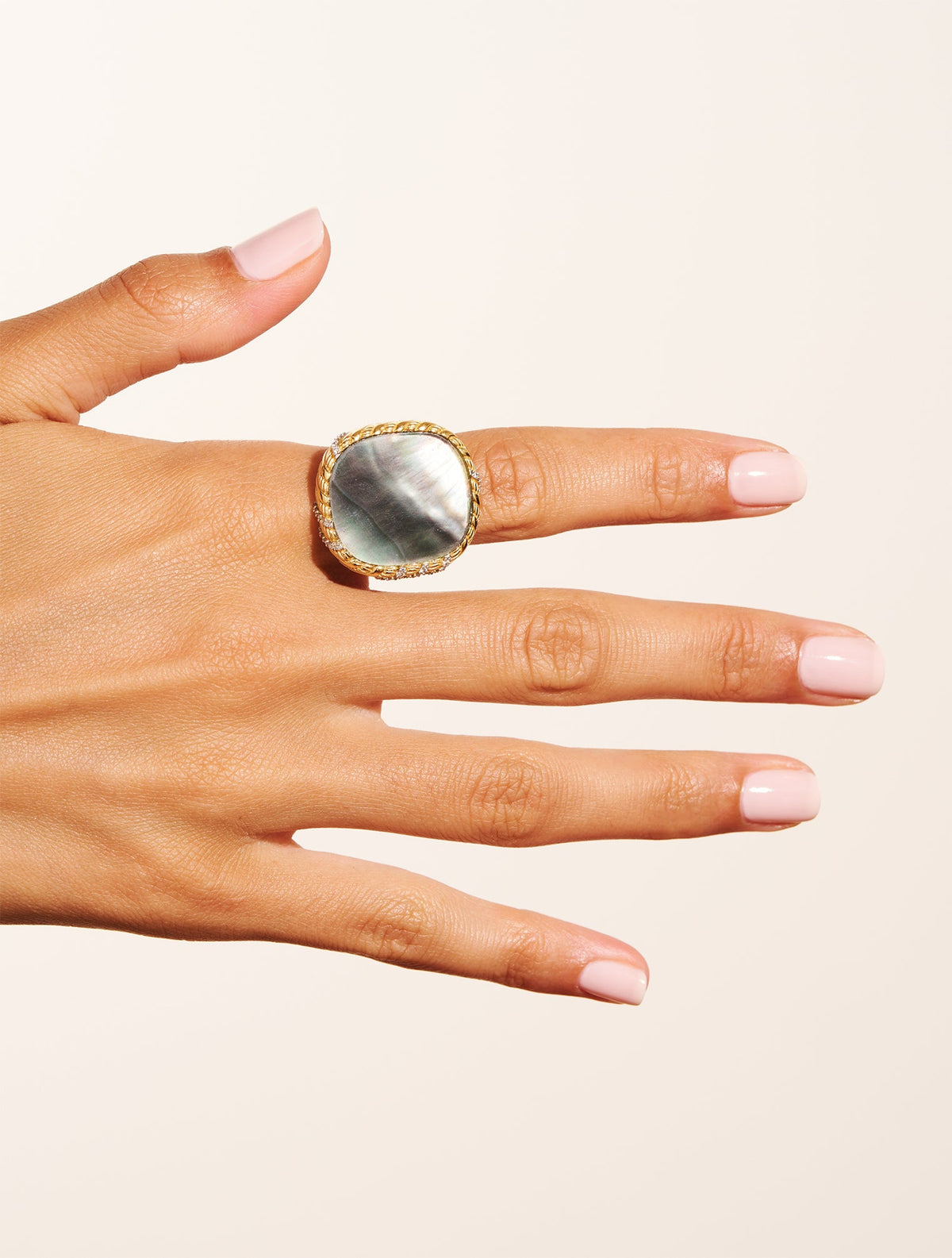 Dona Ring - Grey Mother-of-pearl - alternate view
