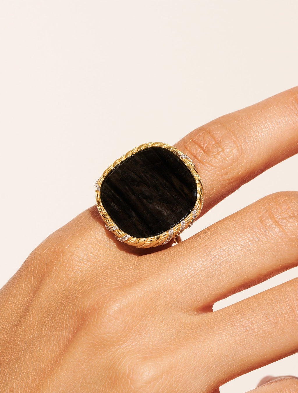 Dona Ring - Textured Onyx - alternate view