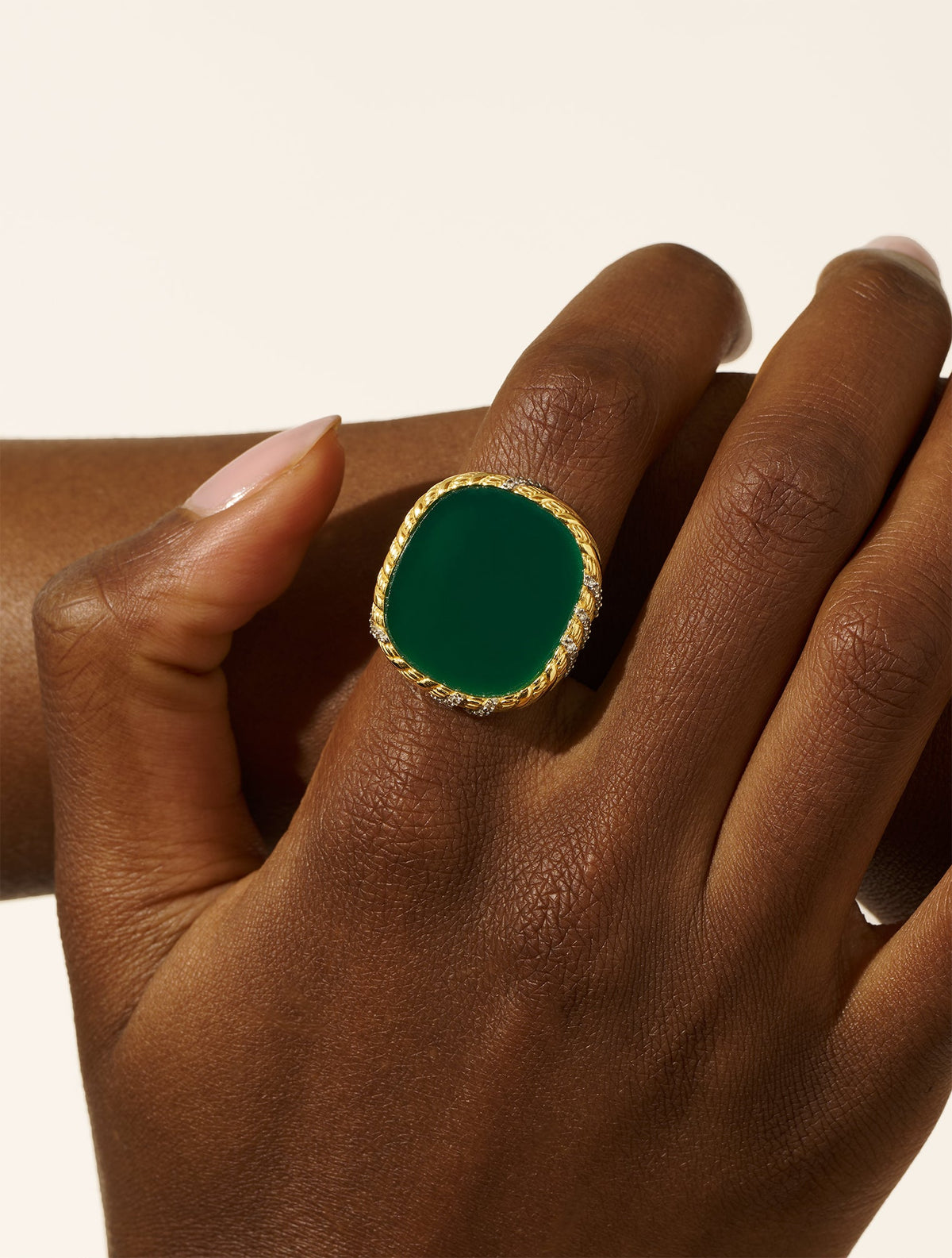 Dona Ring - Green Onyx - alternate view