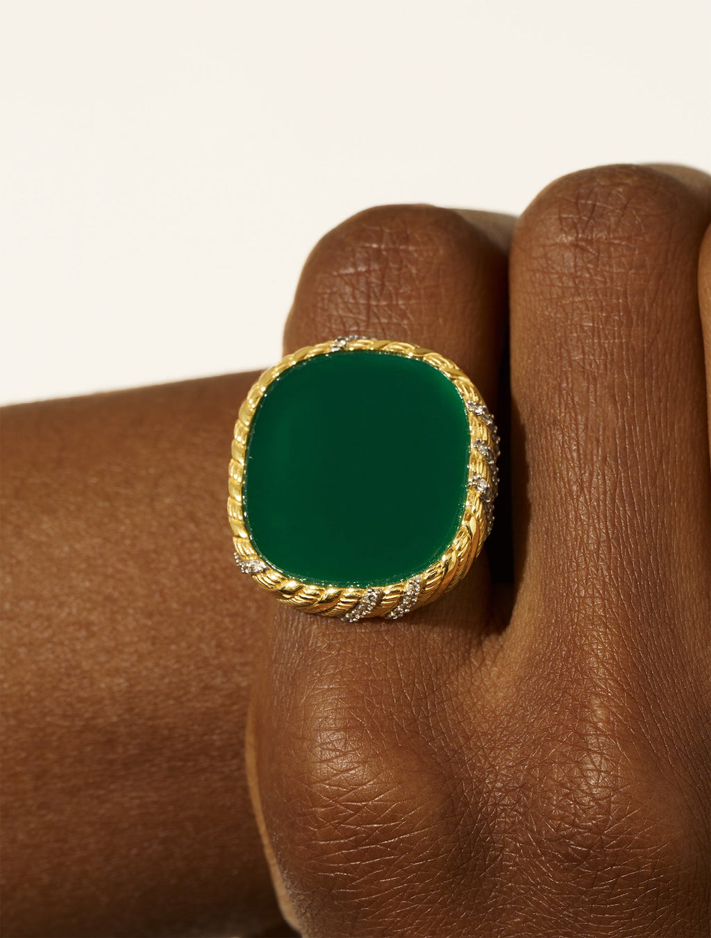 Dona Ring - Green Onyx - detail view