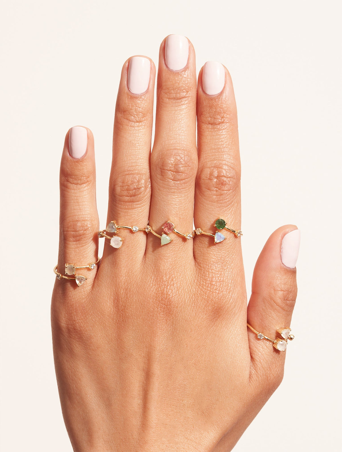 Galia Ring - Stone of Moon and Labradorite - another angle