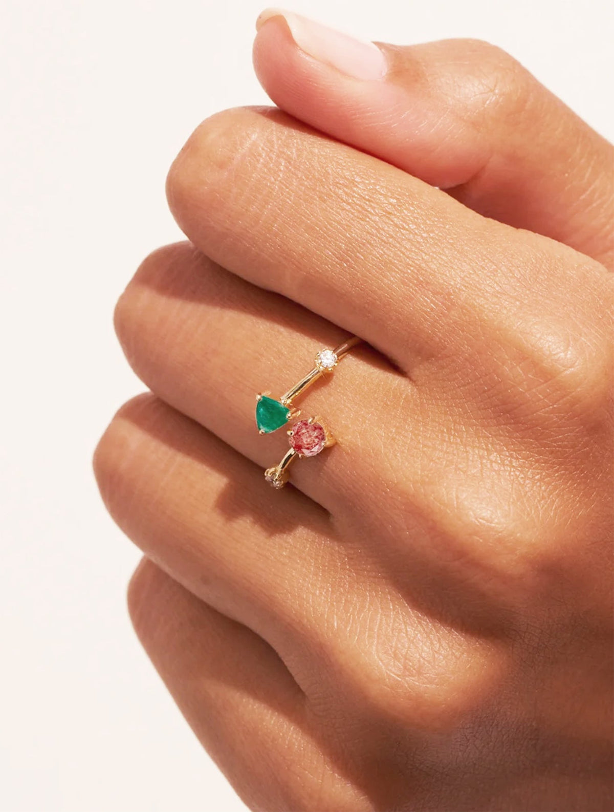 Galia Ring - Amazonite and Quartz Fraise - alternate view