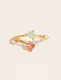 Galia Ring - Amazonite and Quartz Fraise - front view
