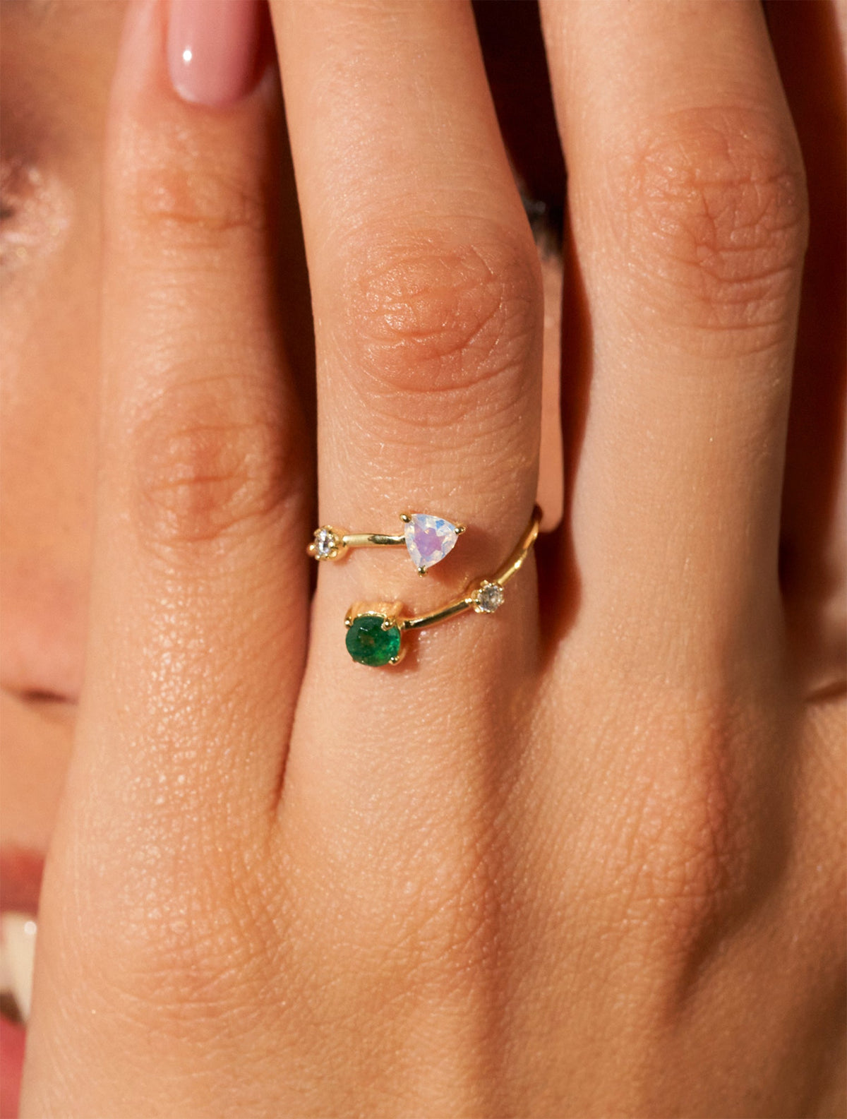 Galia Ring - Aventurine and Opalite - detail view