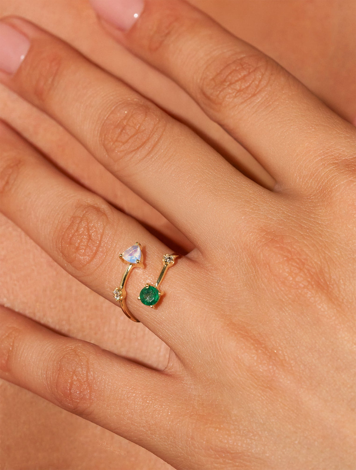 Galia Ring - Aventurine and Opalite - another angle