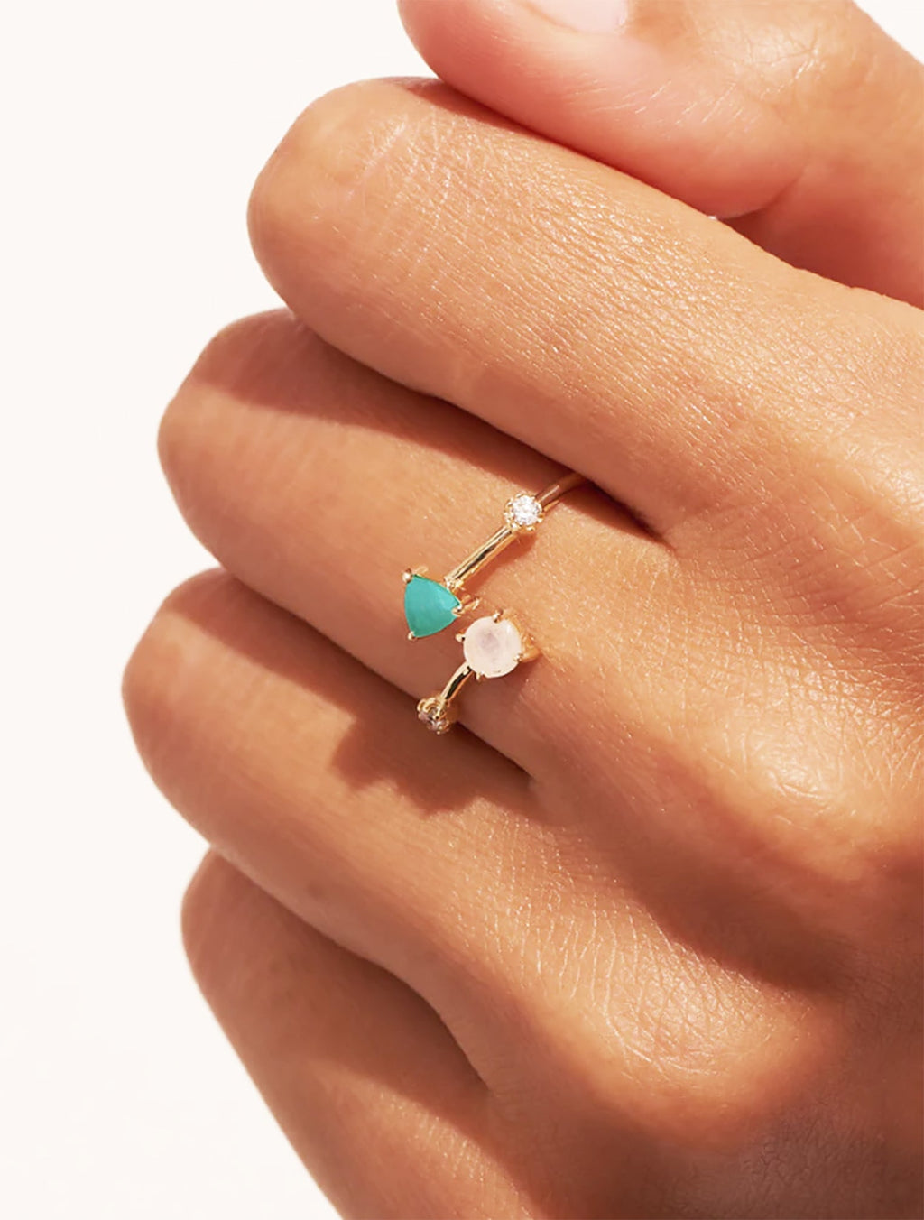 Galia Ring - Turquoise and Stone of Moon - alternate view