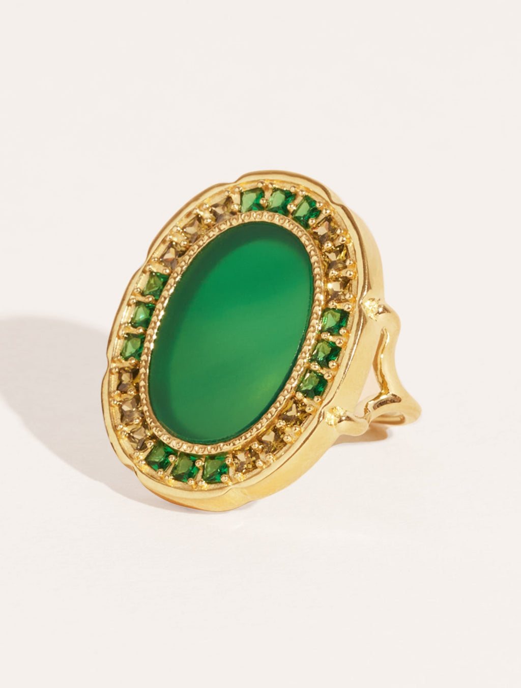 Hera Ring - Green Onyx - front view