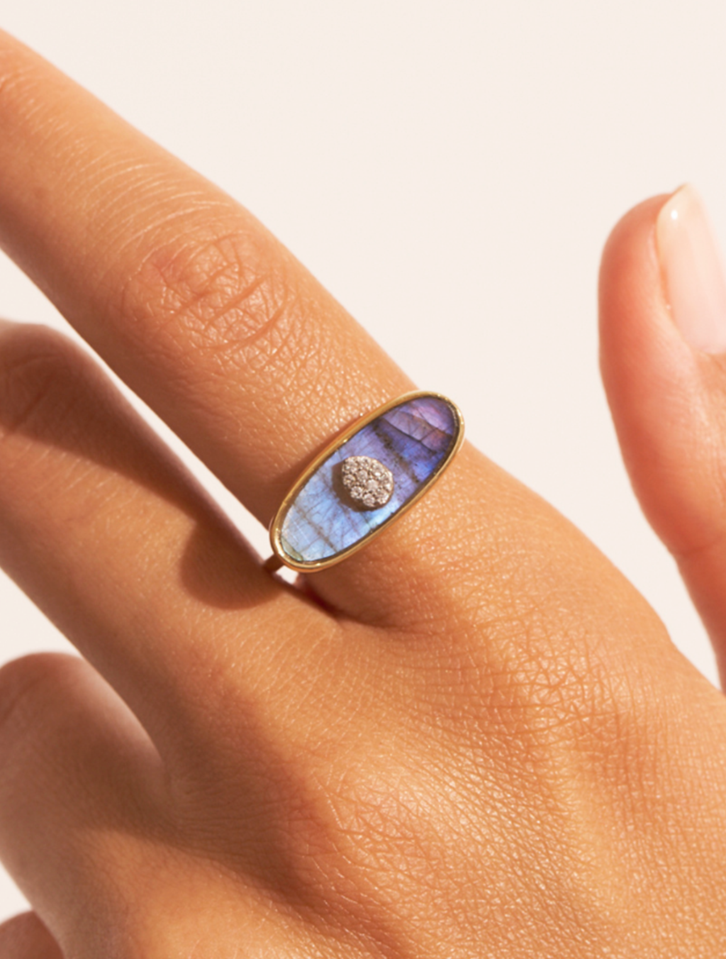 Izy Ring - 2 - Labradorite - alternate view