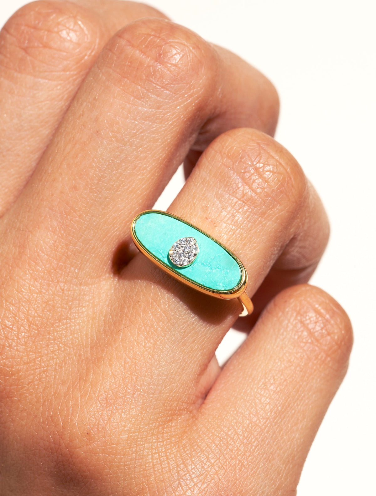 Izy Ring - 2 - Turquoise - alternate view