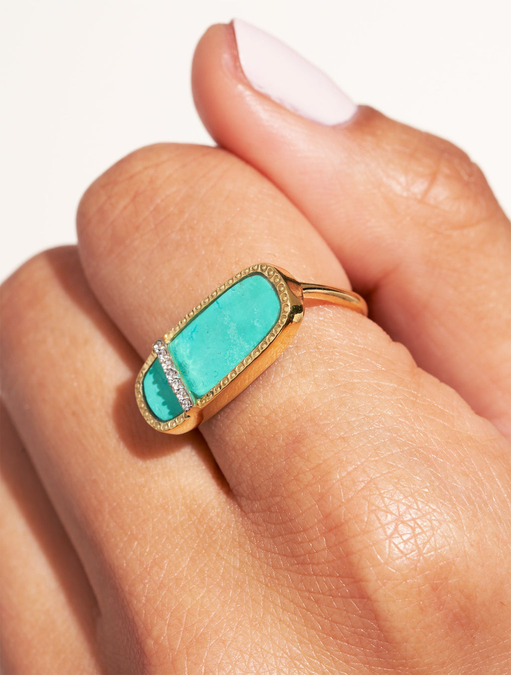 Izy Ring - 3 - Turquoise - alternate view