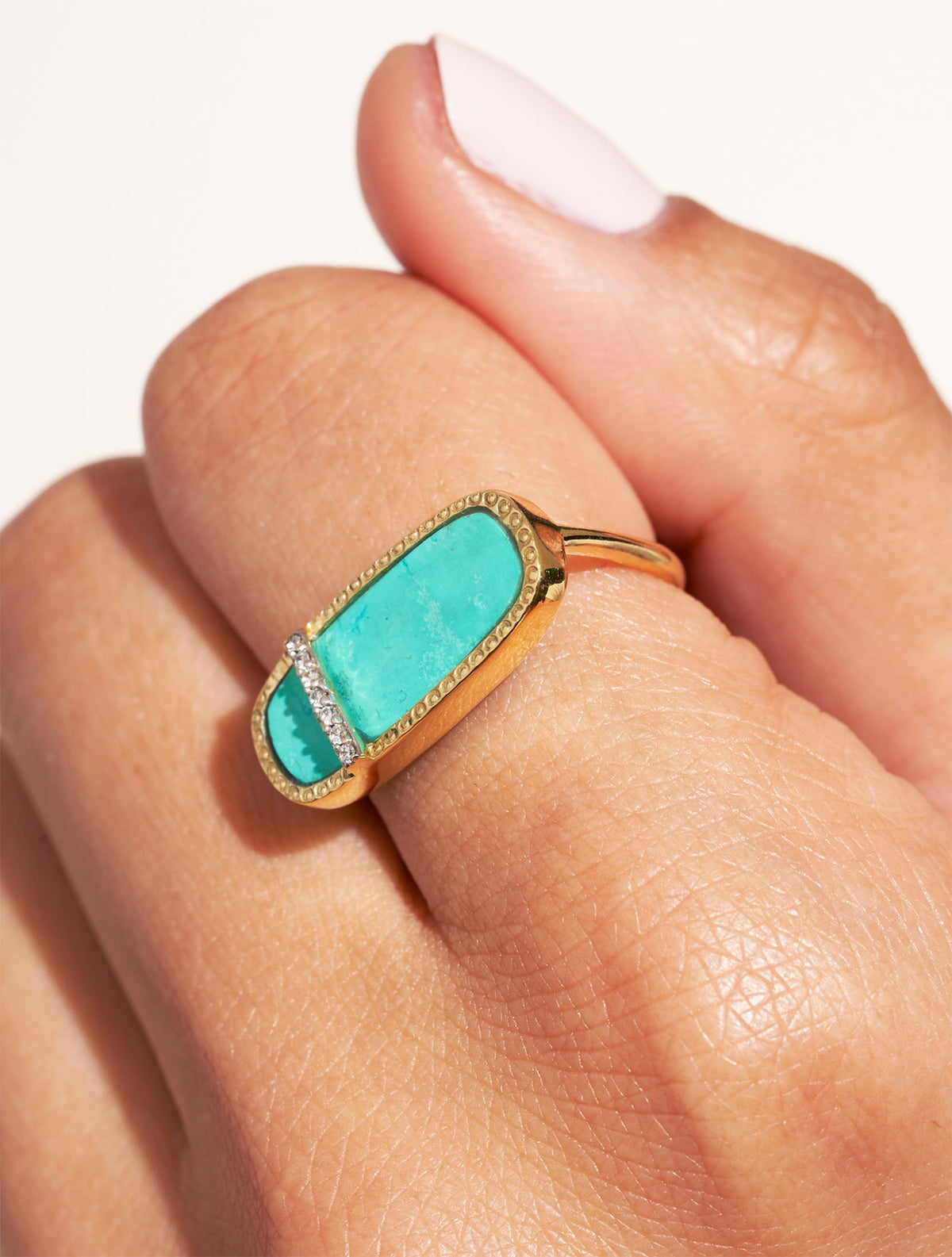 Izy Ring - 3 - Turquoise - alternate view
