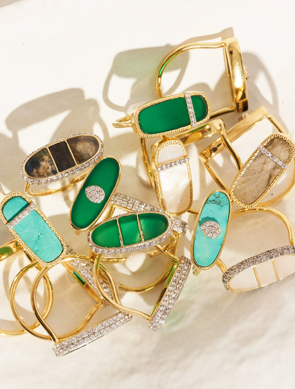 Izy Ring - 1 - Green Onyx - another angle