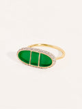 Izy Ring - 1 - Green Onyx - front view