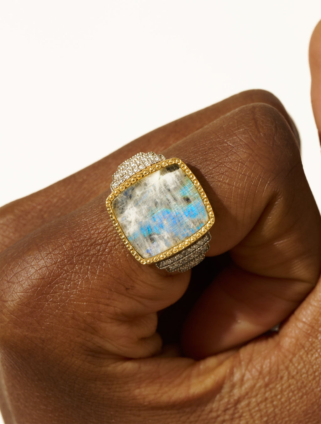 Kara Ring - Onyx and Stone of Moon - alternate view