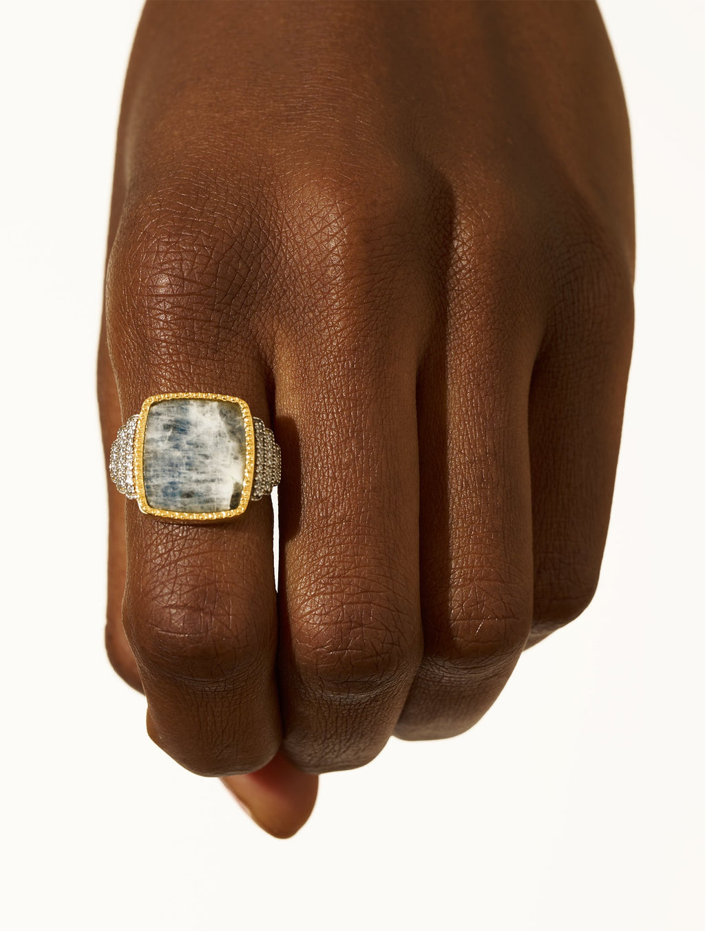 Kara Ring - Onyx and Stone of Moon - detail view
