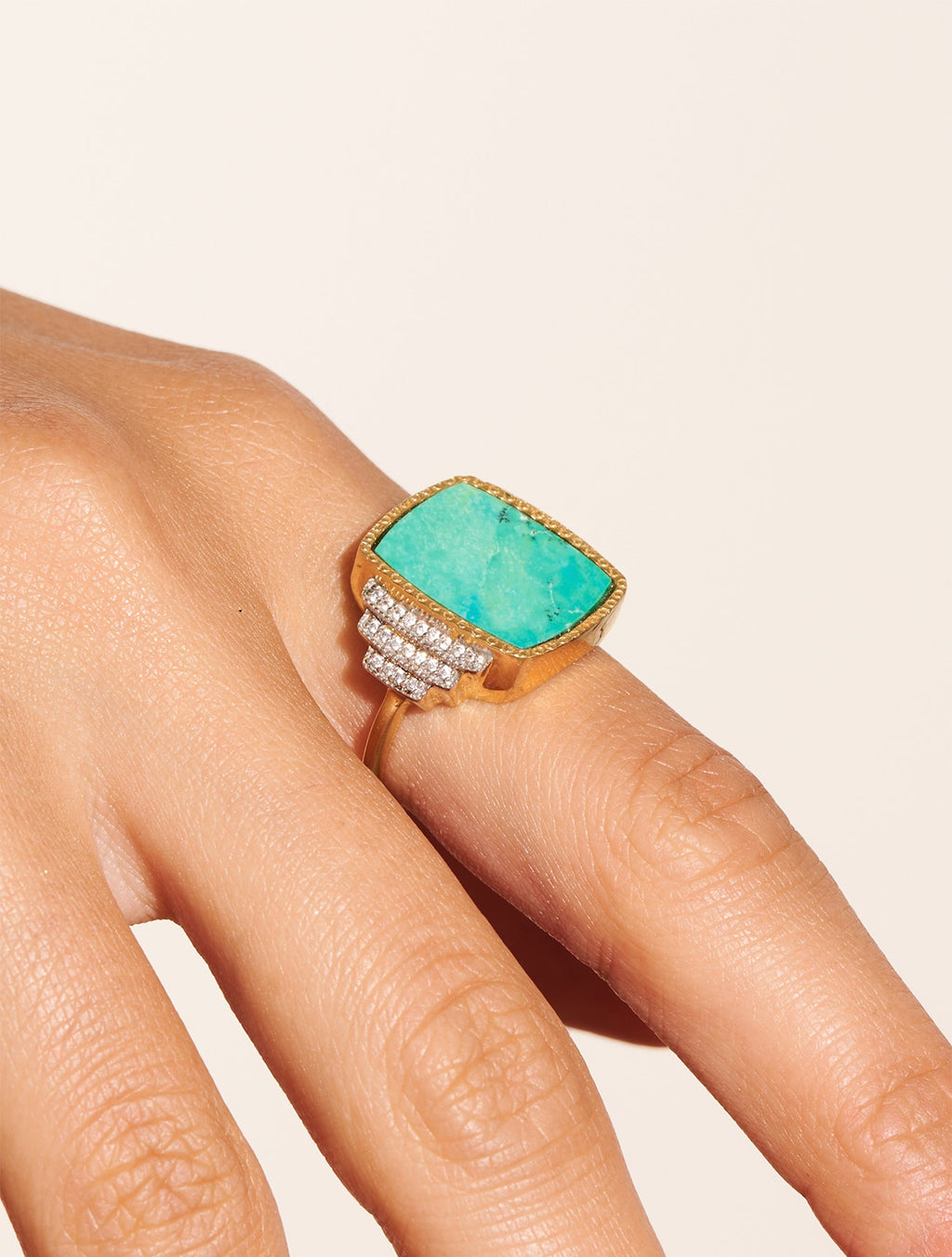 Kara Ring - Turquoise - alternate view