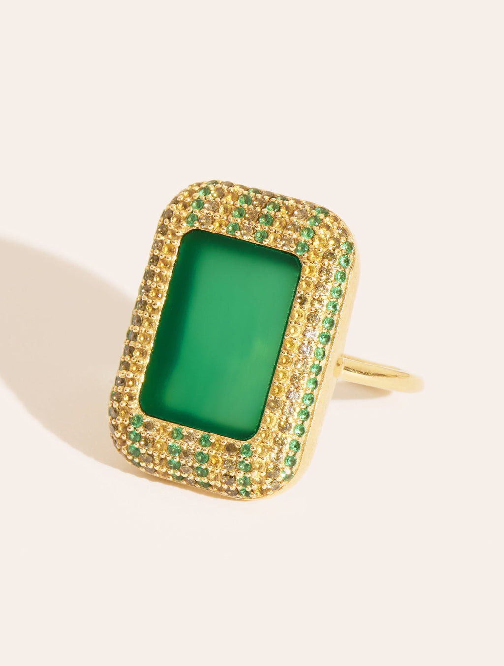 Karma Ring - Green Onyx - front view