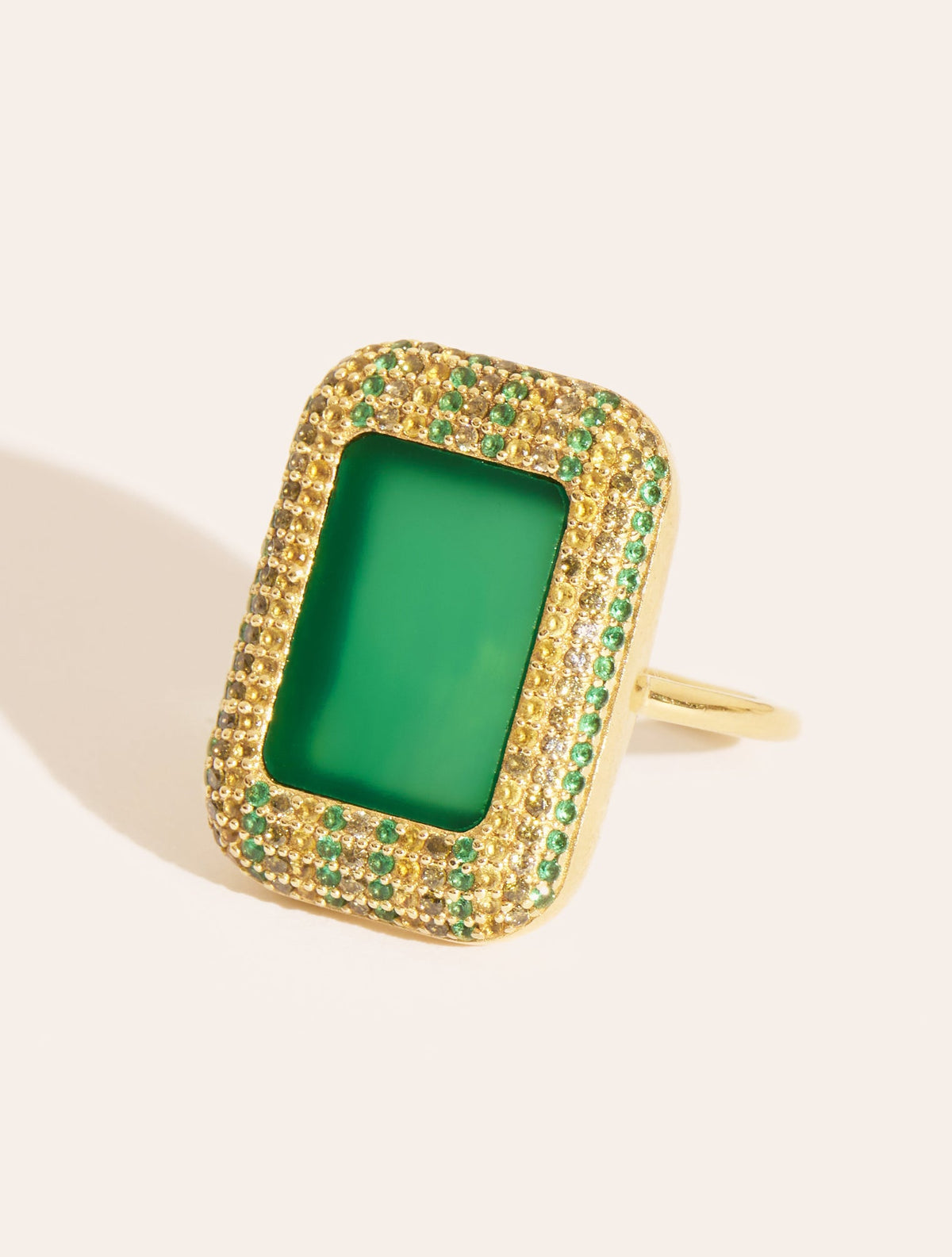 Karma Ring - Green Onyx - front view