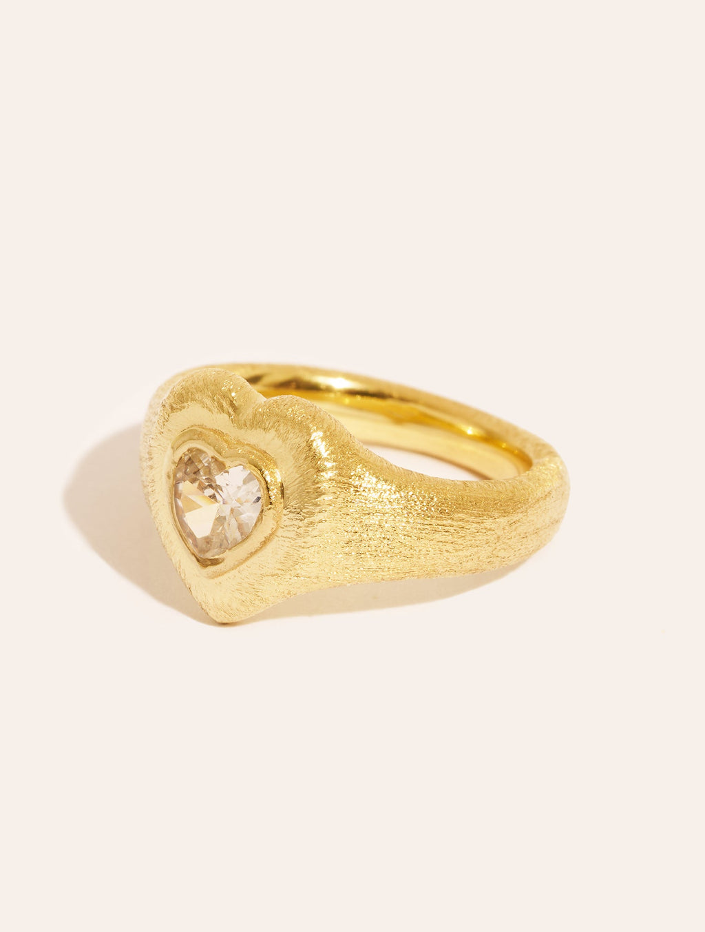 Magnetique Ring - Coeur - White Zircon - front view