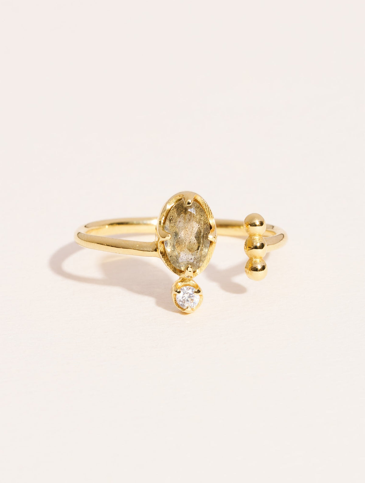 Mani Ring - Labradorite - front view