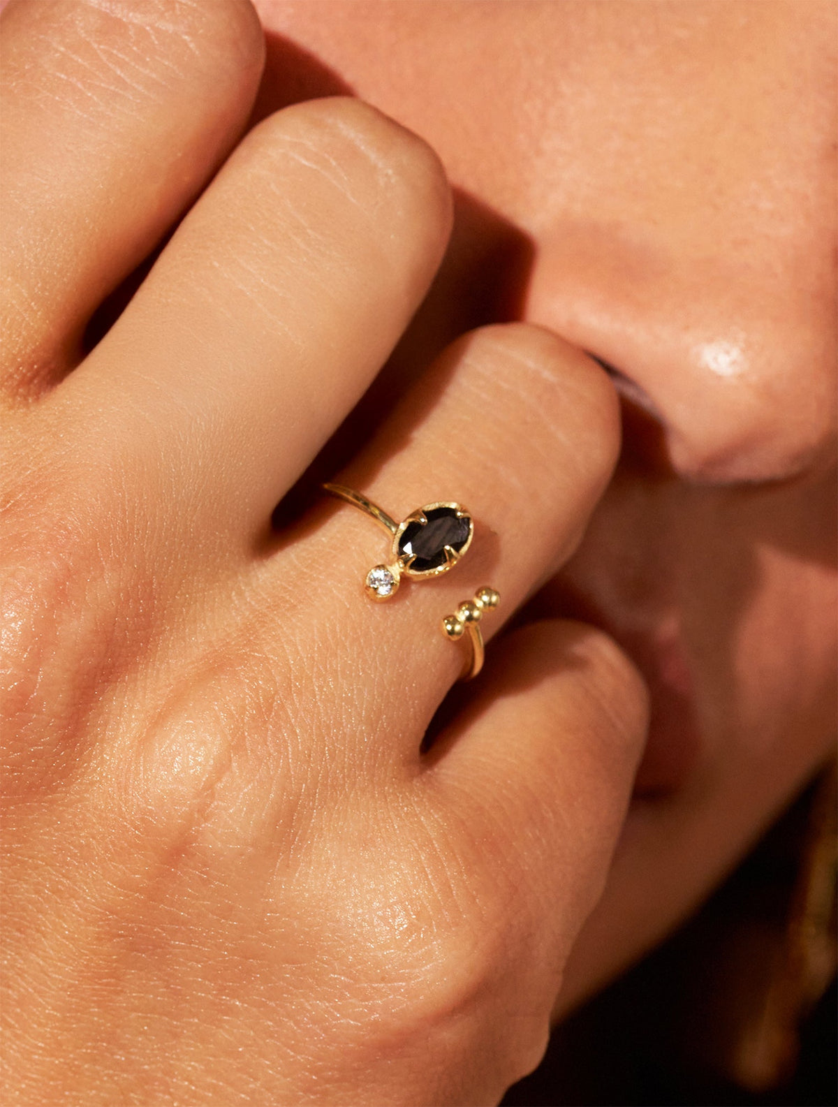 Mani Ring - Textured Onyx - alternate view