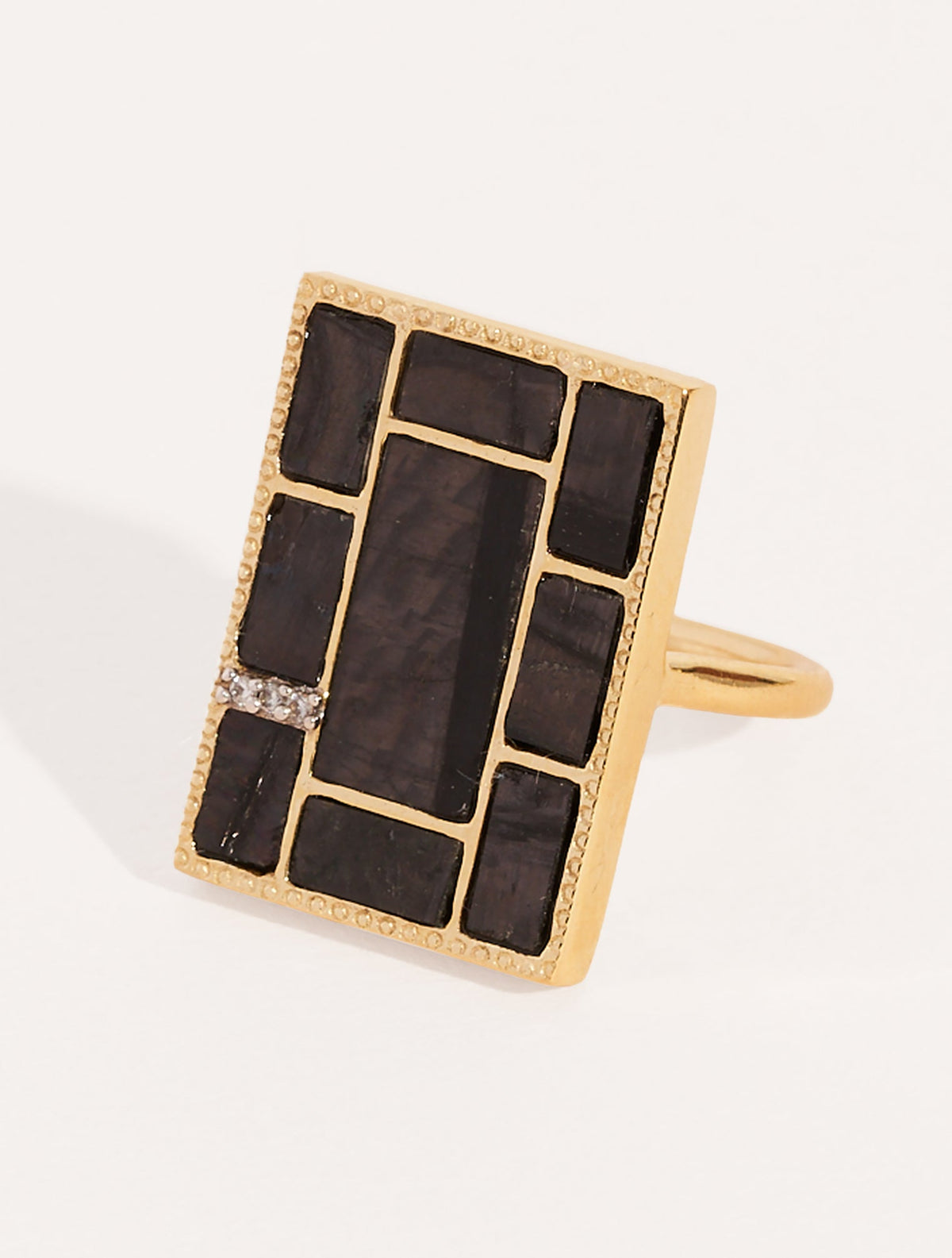 Mara Ring - Textured Onyx - front view