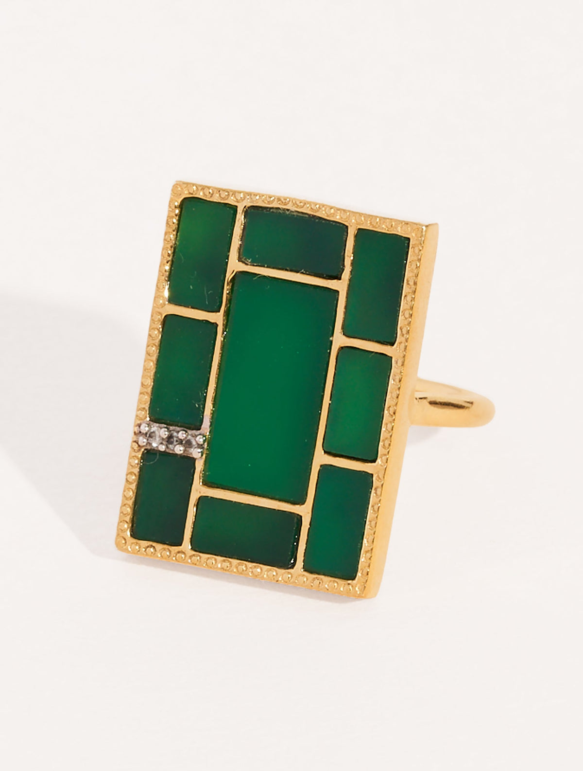 Mara Ring - Green Onyx - front view