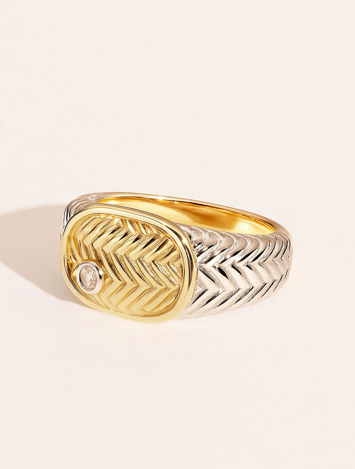 Paradoxe Ring - Or and argent - front view