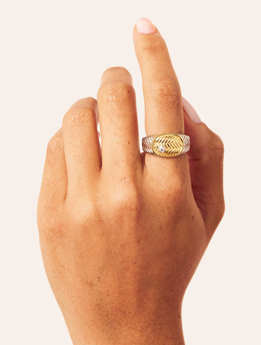 Paradoxe Ring - Or and argent - detail view