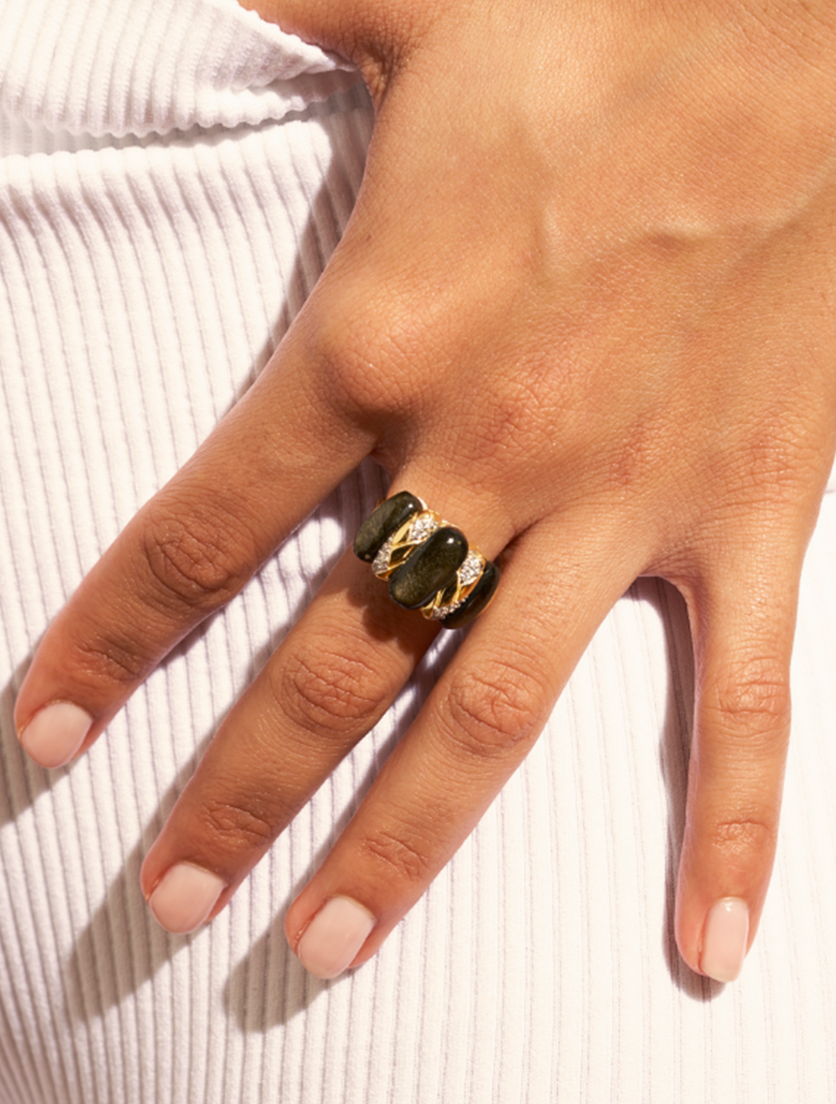 Oro Ring - Obsidienne - detail view