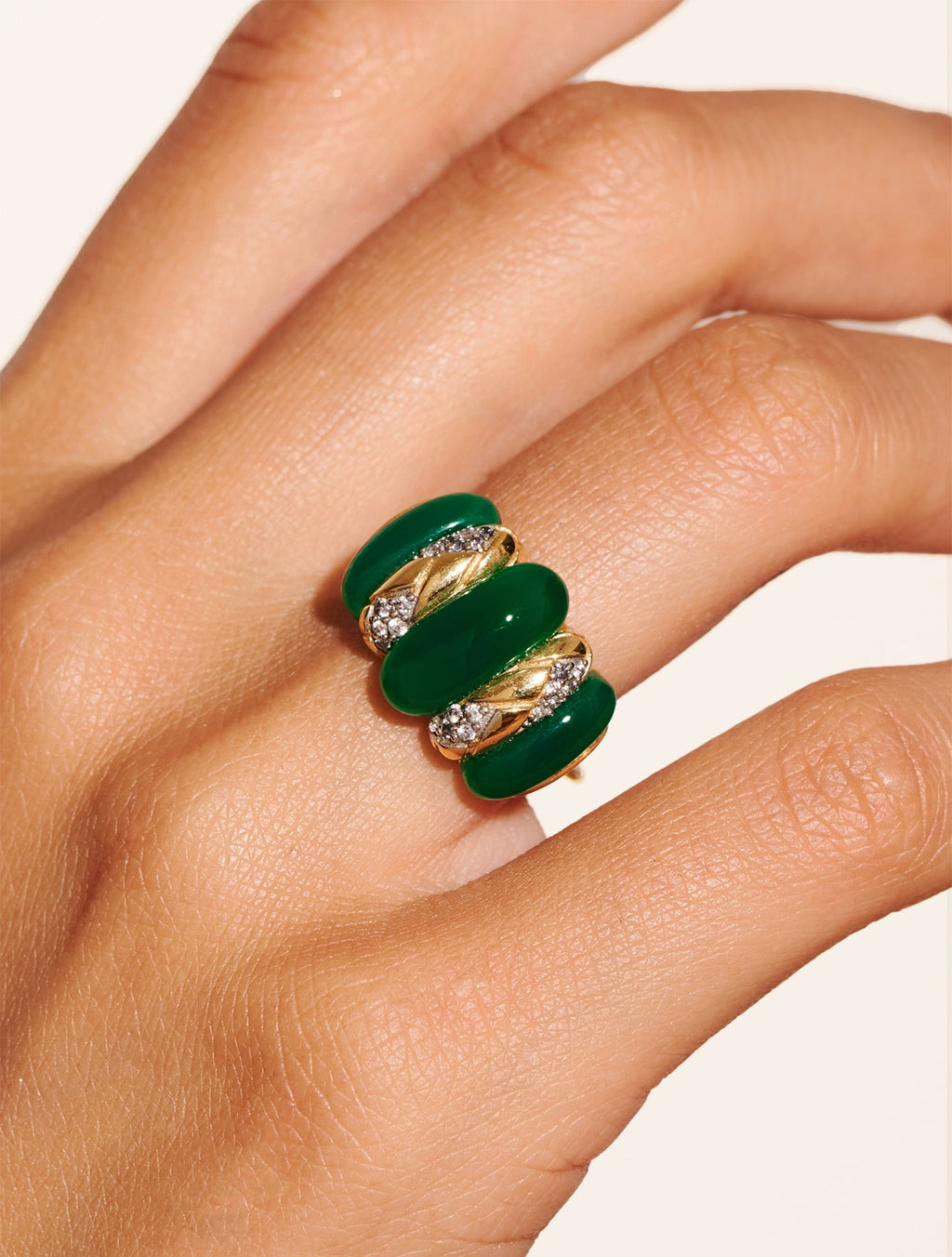 Oro Ring - Green Onyx - alternate view